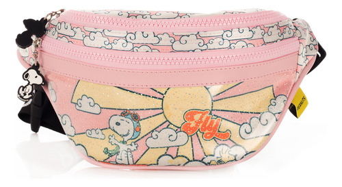 Set Snoopy Fly Fly Fly Peanuts 4 Piezas Coleccion Color Rosa Claro Diseño De La Tela Lisa