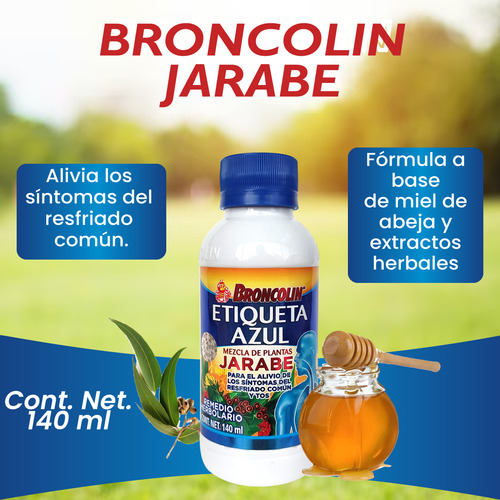 Jarabe Broncolin Etiqueta Azul 140ml Pack De 2 Frascos