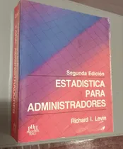 Comprar Libro Estadística Para Administradores Richard Levin