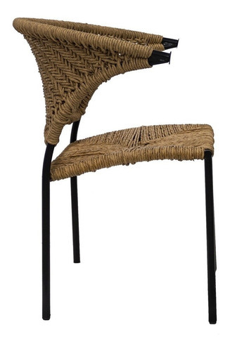 Silla Artesanal Cuerda Taxco By Promobel Color De La Estructura De La Silla Negro Color Del Asiento Beige