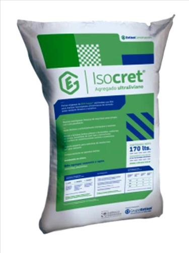 Isocret Bolsa 170 Lts Perlas Eps Ultraliviano Para Hormigón 