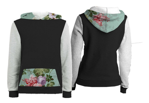 Blusa Moletom Moleton Feminino Masculino Canguru Floral M02 | Mercado Livre