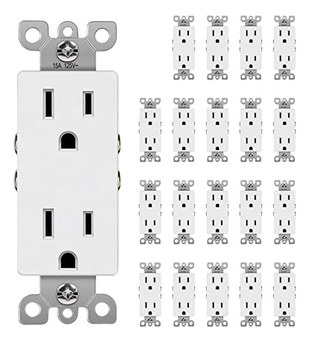 [paquete De 20] Enchufe Eléctrico Decorativo De 15 Amp...