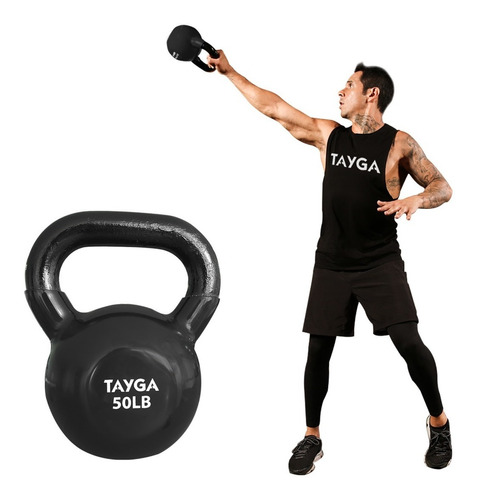 Pesa Rusa Kettlebell De 50 Lb (22.5 Kg C) Cross Gym Negra