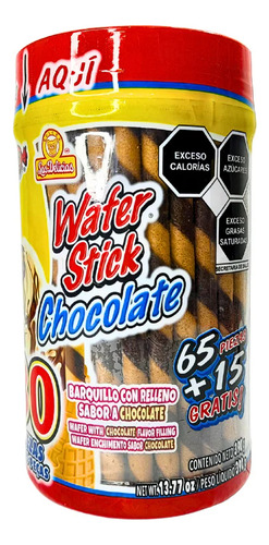 Wafer Stick Chocolate 80 Pz C/u Barquillo Relleno