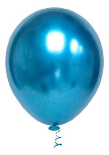 Bexiga Balões Metalizado Platino Nº 5 Pol C/ 25un - Consulte Cor Azul