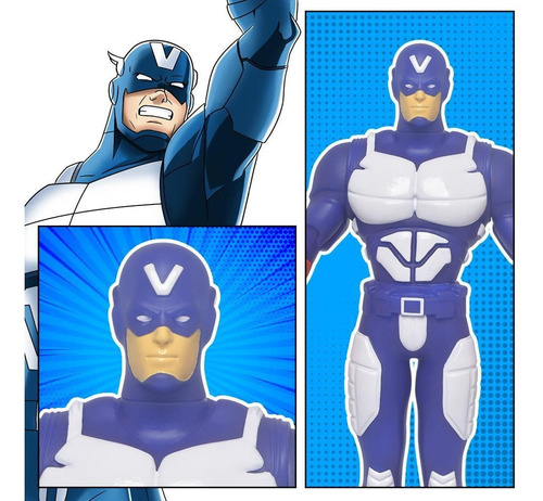 Imagem 3 de 5 de Boneco Articulado Grande Capitão Universal C/ Máscara Menino