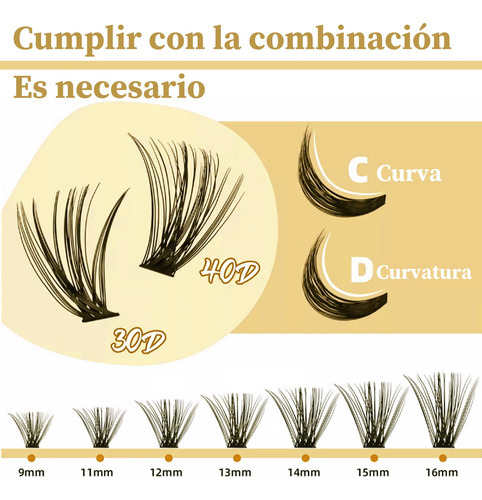 Extensiones De Pestañas Kit Diy Feego 30d 40d 280pcs 9-16mm