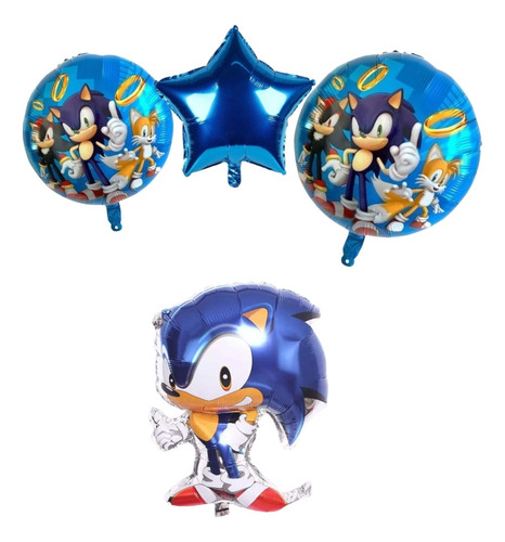 Combo 4 - Globos Para Cumpleaños De Sonic