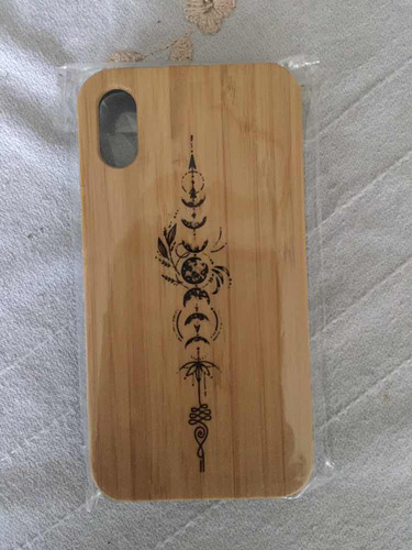Carcasa De Bamboo Para iPhone XR Con Caravanas De Regalo