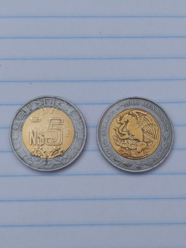 Moneda 5 Nuevos Pesos, 1993