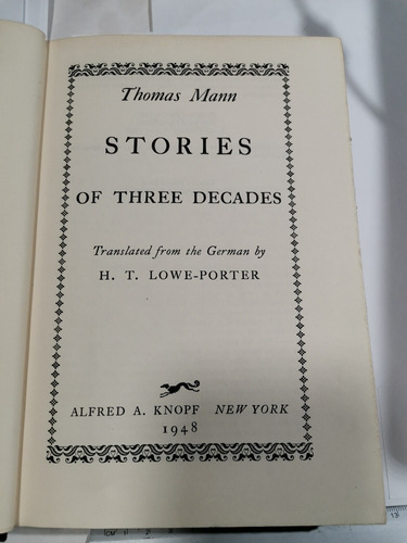 Thomas Mann Stories Of Three Decades 1948