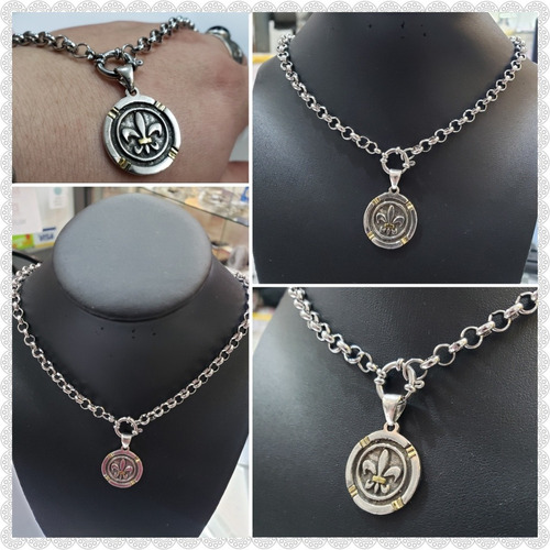 Oferta Acero Quirúrgico Cadena Dije Flor De Lis