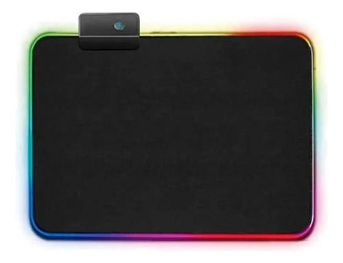 Mouse Pad Gamer Led Rgb Retroiluminado Tactil 25x35cm. Color Negro