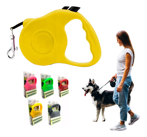 Correa Extensible Retractil Perro Mascota  3 Mts  H/ 12 Kg  