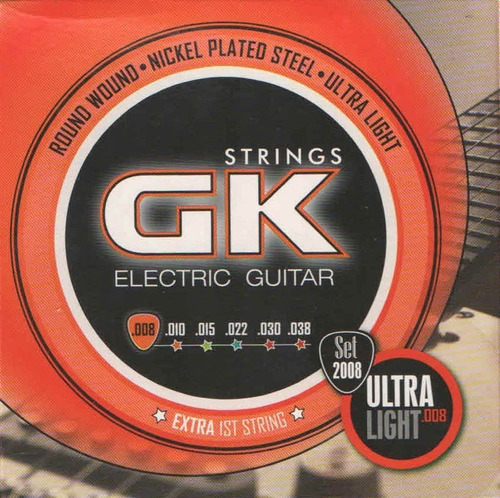 Encordado Guitarra Electrica Gk 2008 Ultra Light *3 Unidades