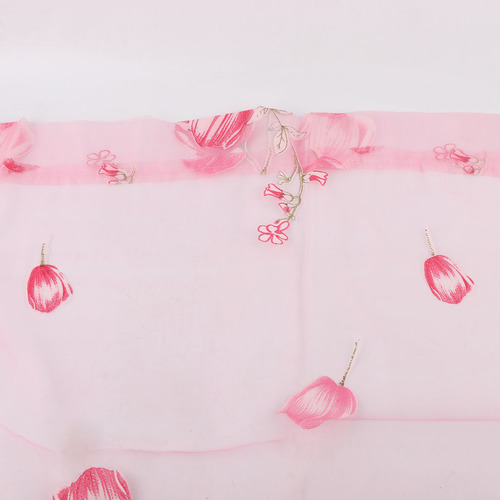 Cortinas De Tul, 100 X 200 Cm, Con Estampado De Tulipanes, C