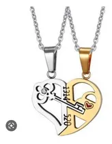 Comprar Collares De Amistad Pareja Corazón Partido Con Flecha Acero