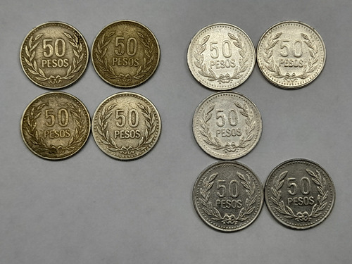 Colección Monedas Colombia 50 Pesos Normales + Magneticas X9