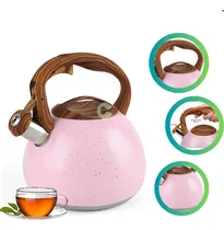 Comprar Tetera Silbadora 5l Valeska, Mango De Madera Elegante Color Rosa