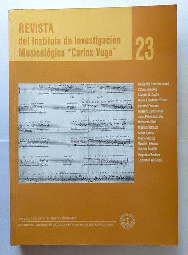 Revista Instituto Investigación Musicológica Carlos Vega 23