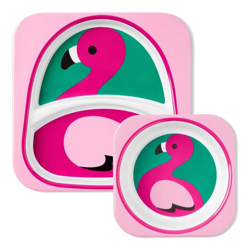 Conjunto De Prato E Bowl Skip Hop Zoo - Flamingo