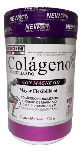 Colágeno Hidrolizado Magnesio 500gr Polvo Royal Center