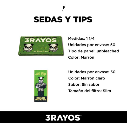 Kit Armador De Cigarrillo + Sedas Y Tips X 100 + Lata 3rayos Panda