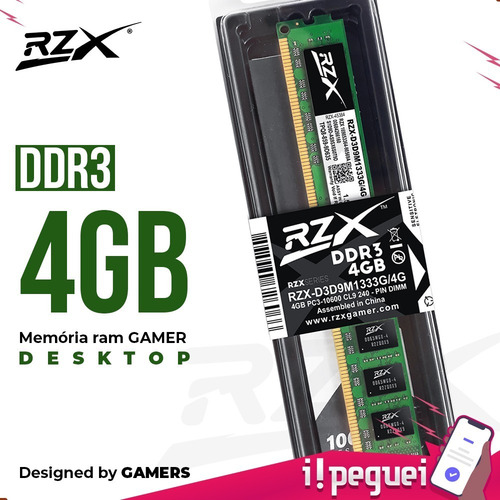 Imagem 7 de 7 de Memória Ram Rzx 4gb Ddr3 1333mhz Cl9 1.5v Original Desktop