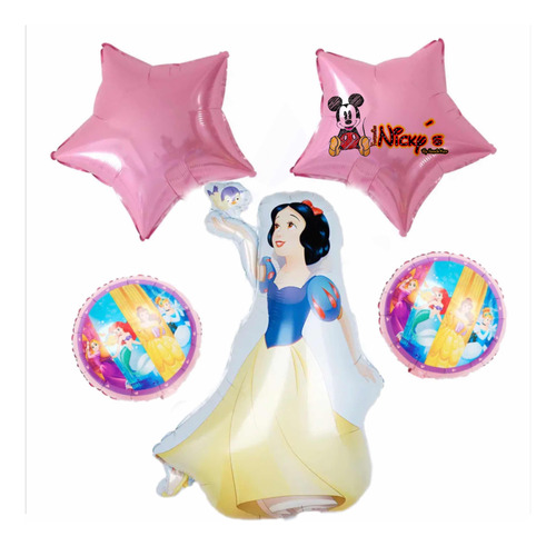 Bouquet De 5 Globo Blancanieves  Princesa Fiesta Infantil 