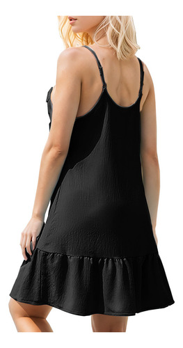 Mujer Casual, Verano, Color Sólido, Cuello En V, Volantes,