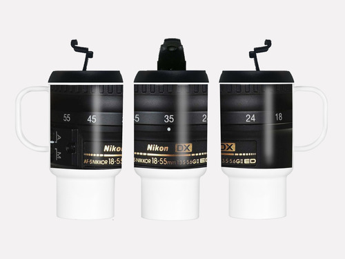 Jarro Vaso Termico Nikon Lente Fotografico Reflex Fotografo Blanco Fotógrafo