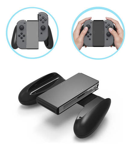 Olulupack Comfort Charge Grip Para Nintendo Switch Jugar Grip,controller Hand Grip, Comfort Grip Joy Con Soporte Soporte Agarre Estándar, Controlador De Juego, Gamepad,color Negro,standard Edition