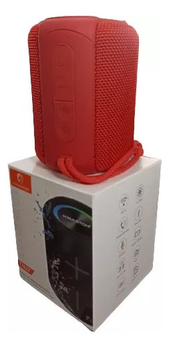 Caixa De Som H´maston Portatil Bluetooth Forte Àprova D'água Cor Vermelho 110v/220v