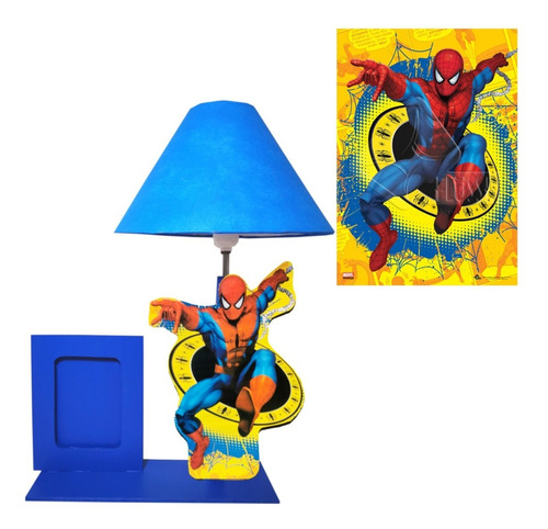 Lampara De Spider Man Con Portarretrato Para Decorar Cuartos