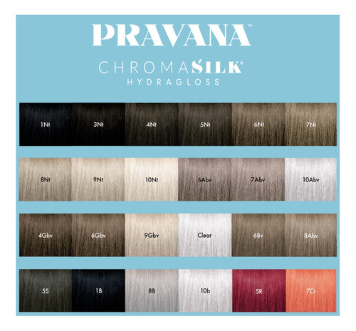 Tinte Pravana Chromasilk Hydragloss Sin Amoniaco 90ml.