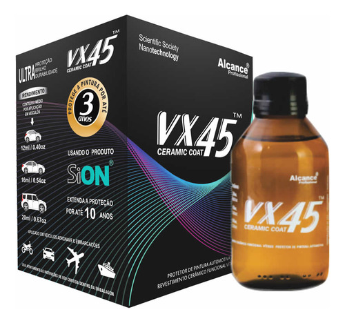 Vitrificador Vx45 Alcance Profissional Duração 3 Anos 100ml
