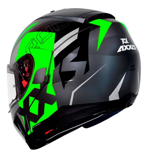 Capacete Axxis Roc Sv Blow Green Com Viseira Solar