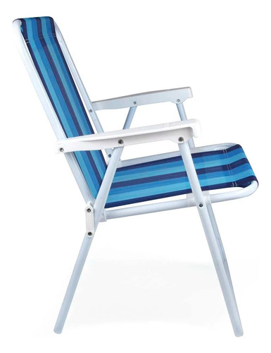Kit Carrinho De Praia Com Avanço + 4 Cadeiras De Praia Aço