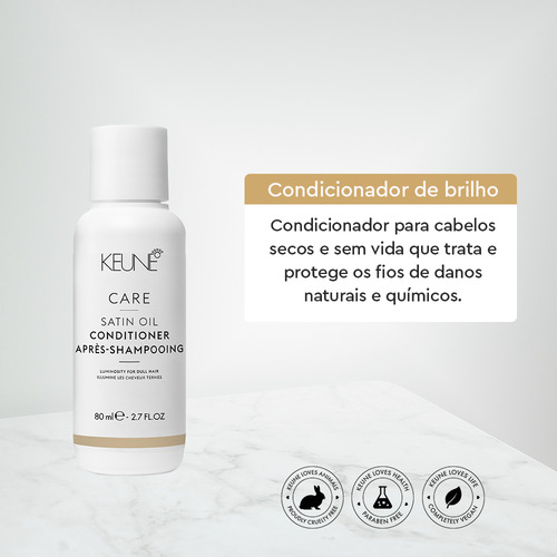 Keune Care Satin Oil Condicionador 80ml Trata E Protege