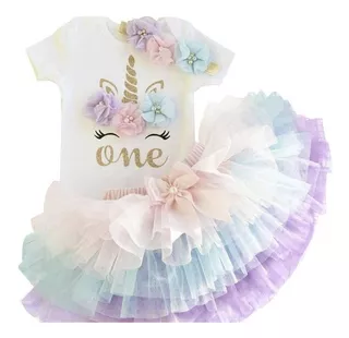 Vestido De Unicornio Tutu Primer Año.