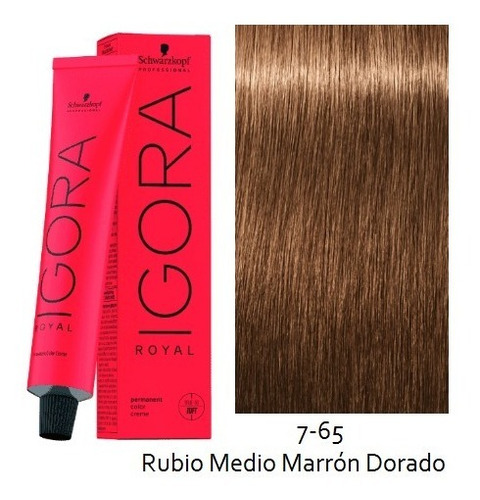 Tinte Rubio Medio Marrón Dorado 7-65 Igora