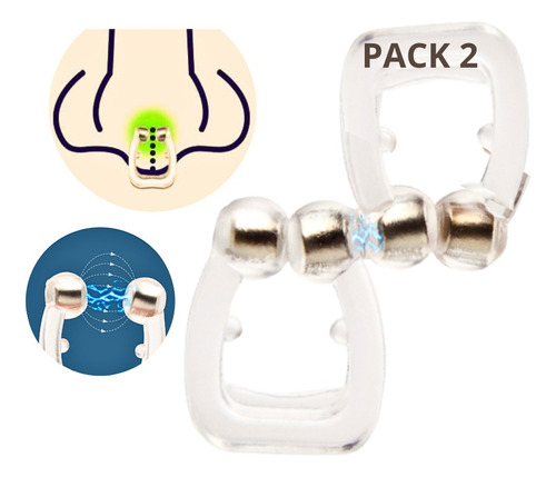 Pack 2 Clips Anti Ronquidos Magnético Dejar De Roncar 