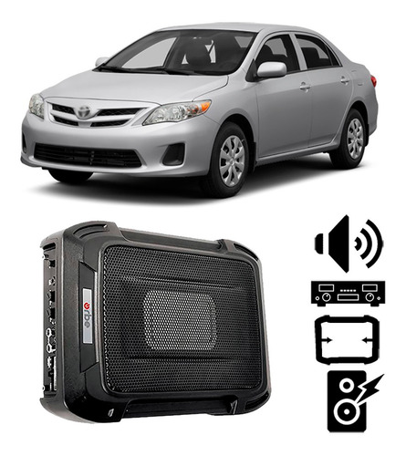 Caixa Amplificada Toyota Corolla 2012 A 2014 350w Rms Slim