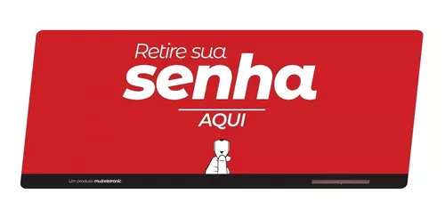 Kit de Acessórios Pedestal + Placa RETIRE SUA SENHA Vermelha