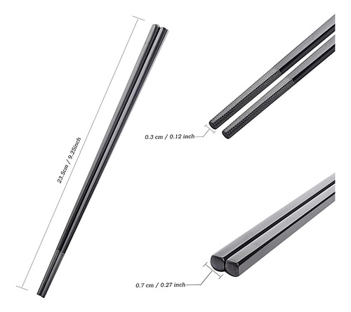 Palillos De Metal Reutilizables De Acero Inoxidable Chapado