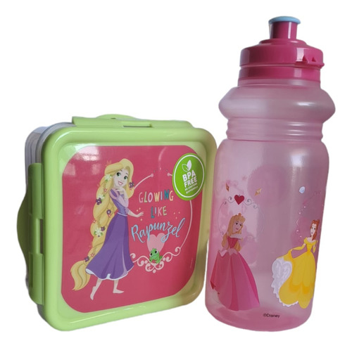 Set Escolar Hermetico + Botella Para Niños Y Niñas 