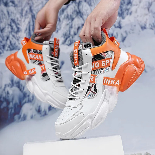 Zapatillas Deportivas Altas Para Correr Con Forro Polar De Invierno Para Hombre