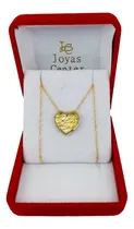 Comprar Conjunto Oro 18k Cadena Singapur Y Corazón Calado Italiano