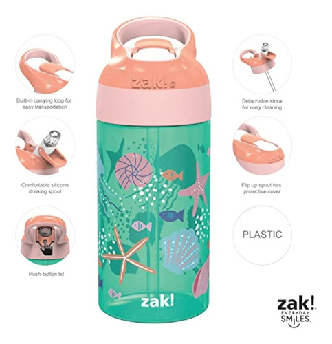 Zak Designs Riverside - Botella De Agua Para Niños